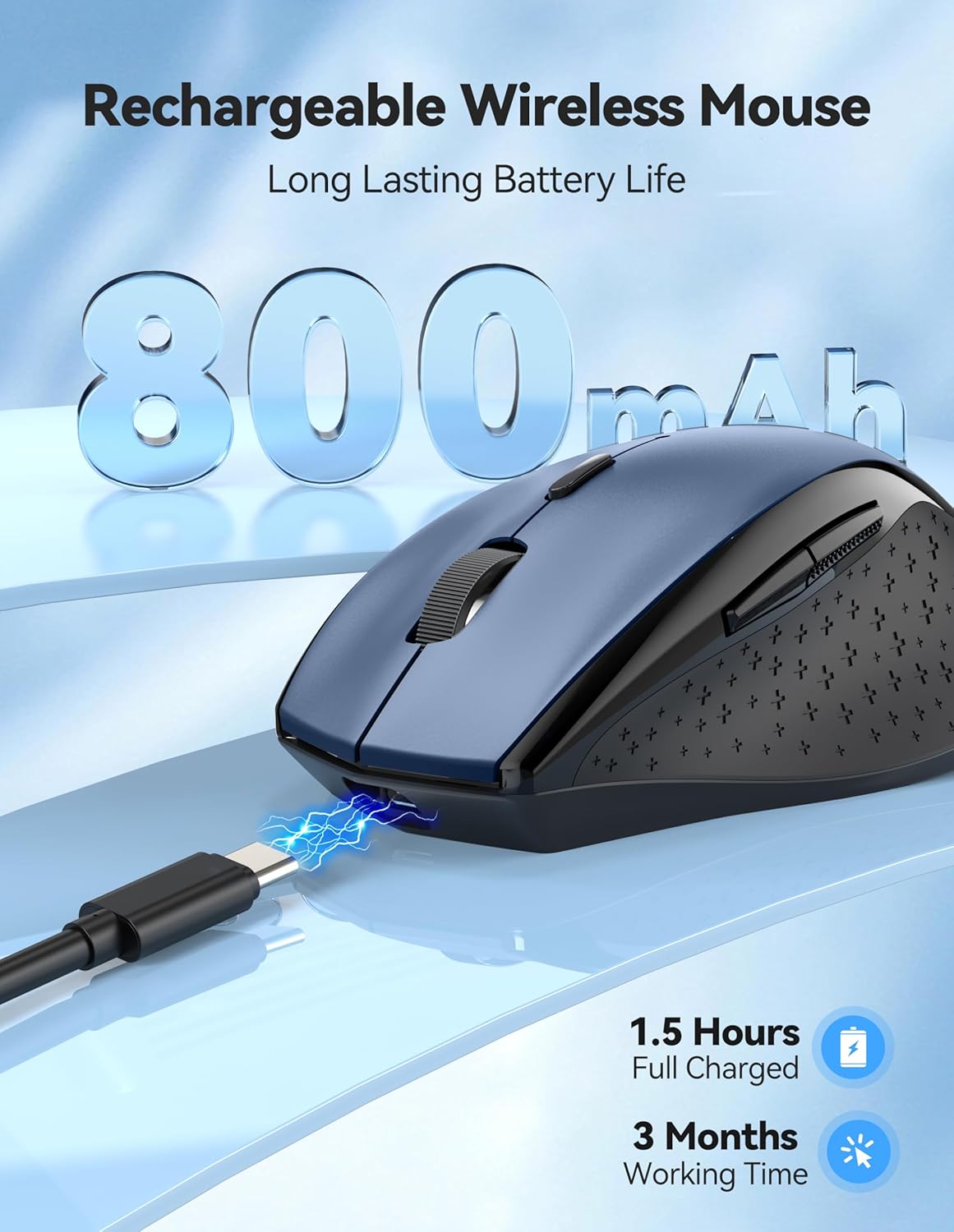 Thumbnail 1 de TECKNET PRO Rechargeable Wireless Mouse: 6400 DPI, 2.4GHz, Silent Click & Long-Lasting Battery