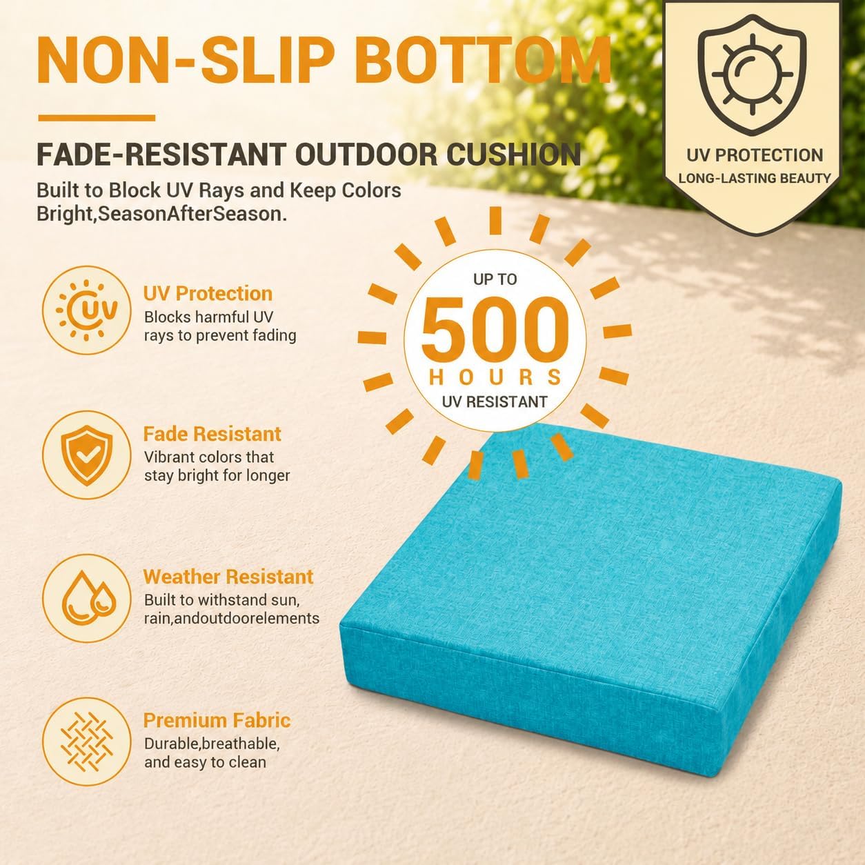 Thumbnail 6 de FUNHOME Outdoor Seat Cushion Covers 22 x 22 x 4 Inch