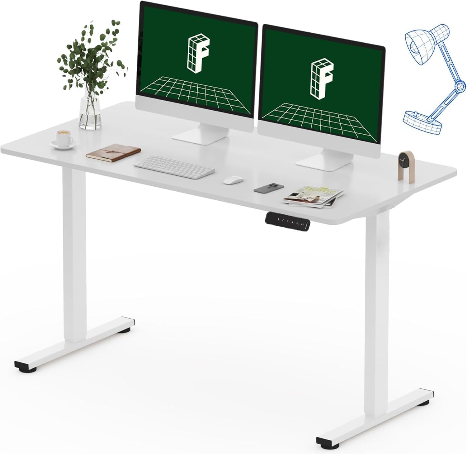 Detalle de FLEXISPOT E1 One Piece electric standing desk 120×60 cm