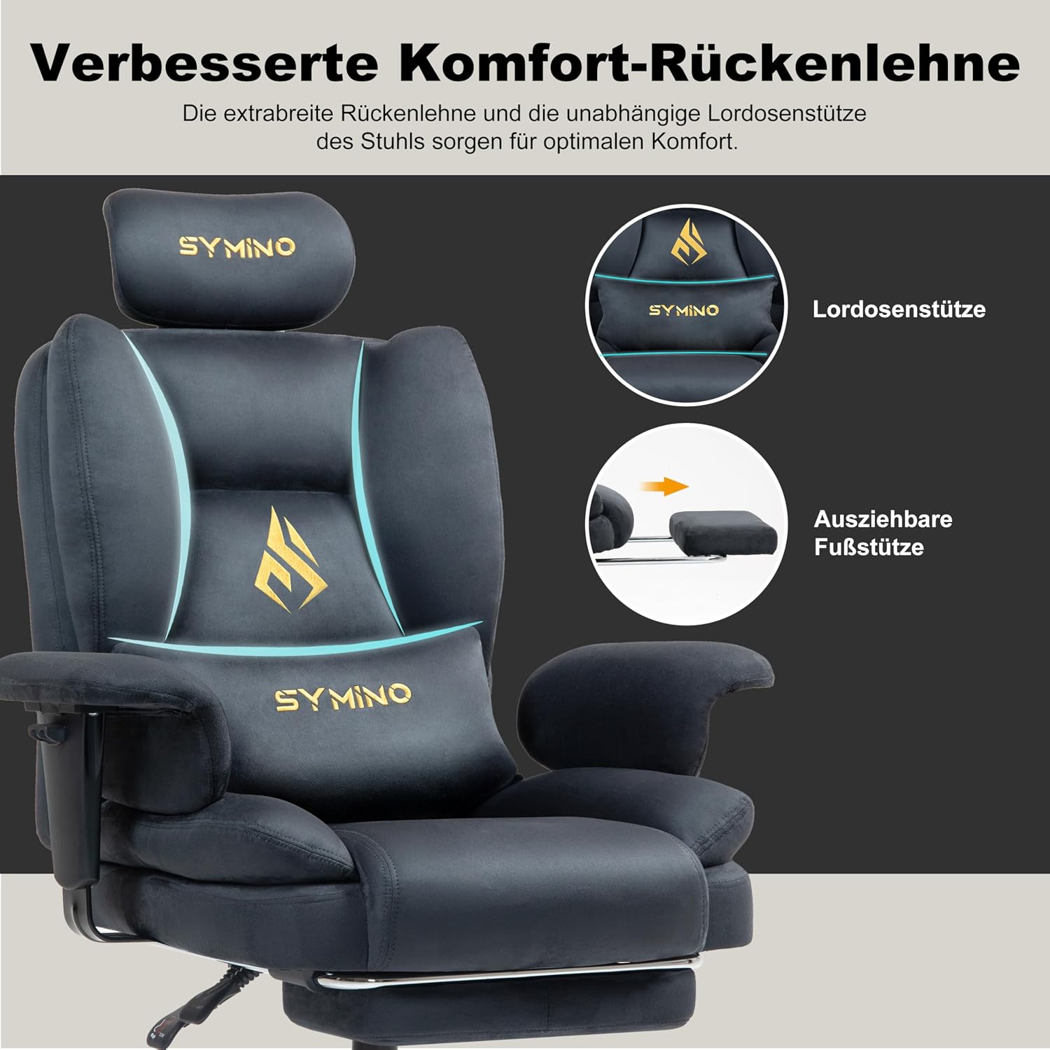 Detalle 2 de Symino Gaming Stuhl Chefsessel 130kg