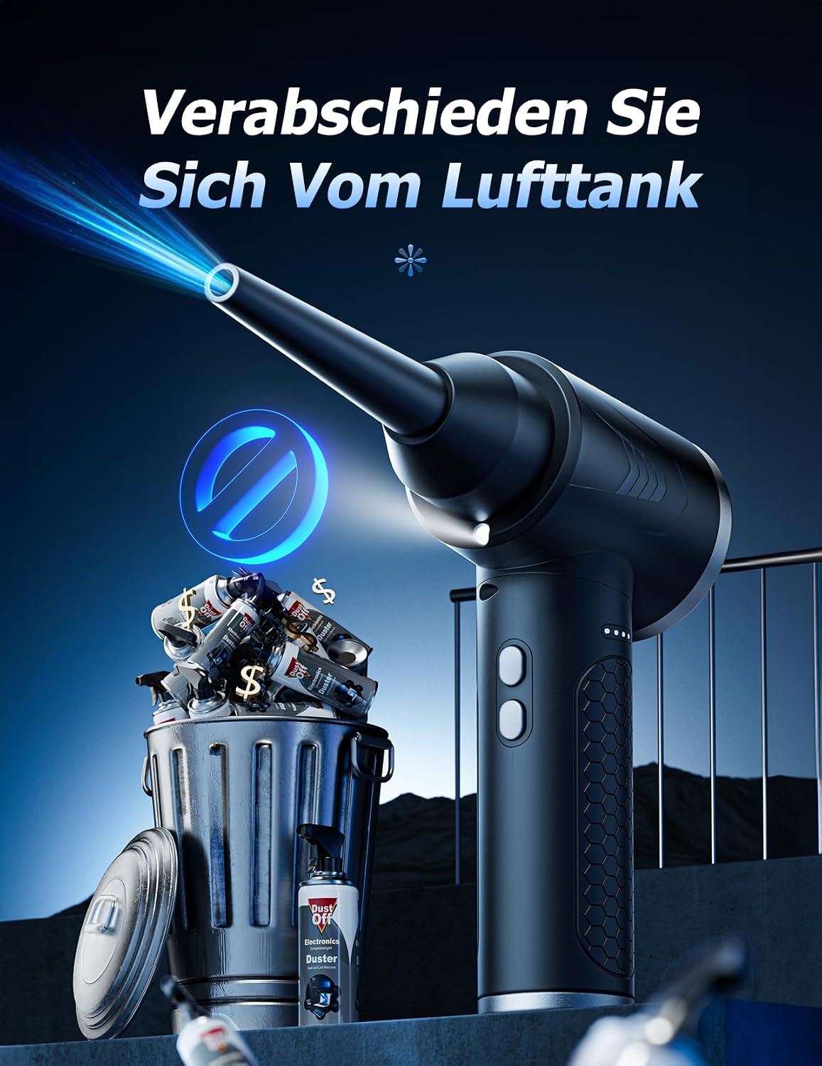 Detalle 2 de Druckluft Staubgebläse 9000mAh Akku 🧹