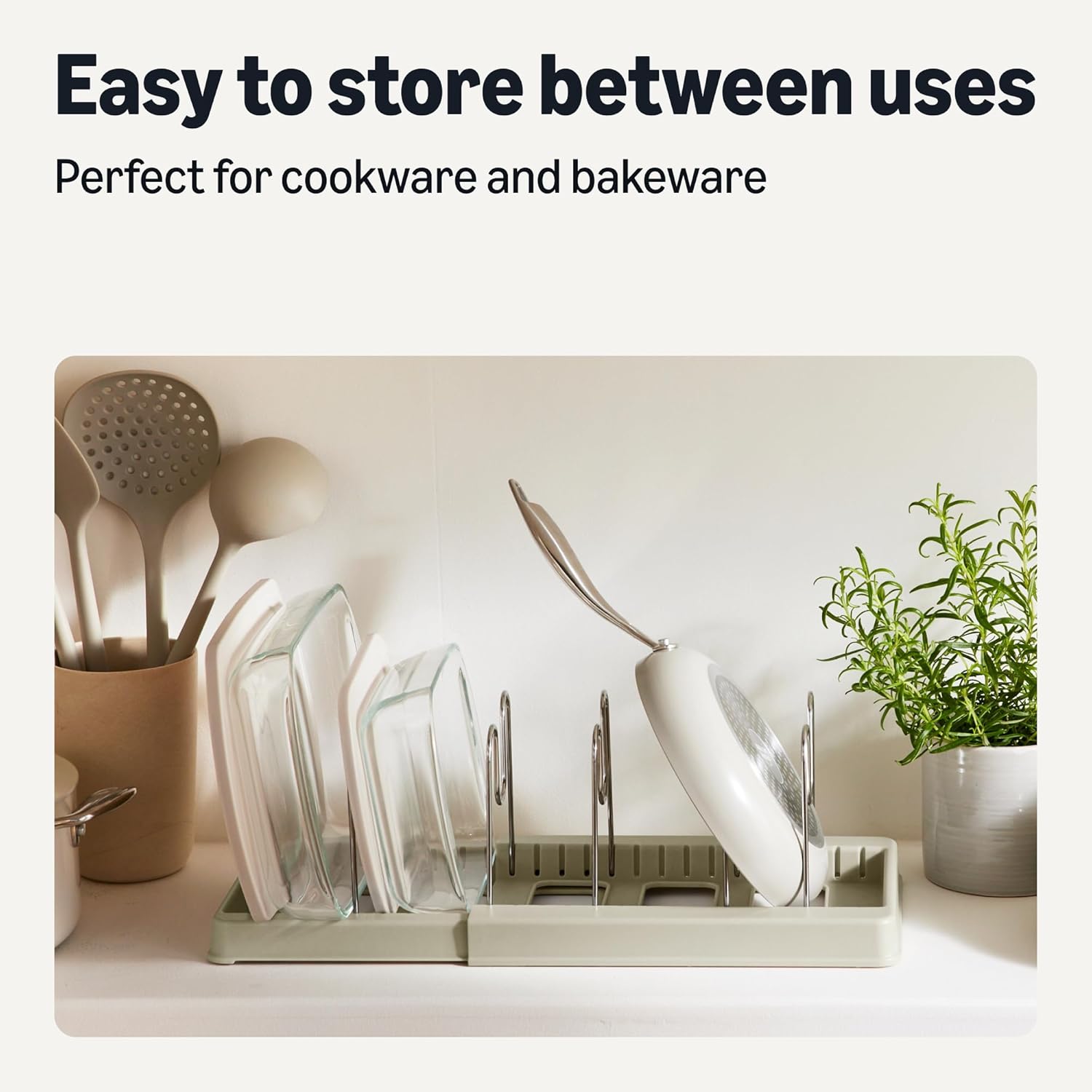 Thumbnail 4 de Amazon Basics Cookware and Bakeware Organizer with 10 Dividers — Stainless Steel, Expandable from 31cm to 52.8cm