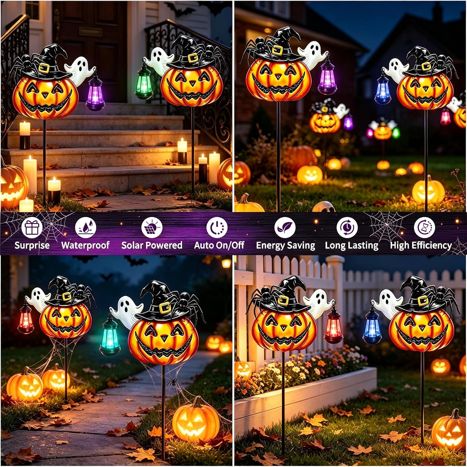 Thumbnail 6 de Solar Halloween Pumpkin Stake Lights, 32.5-inch