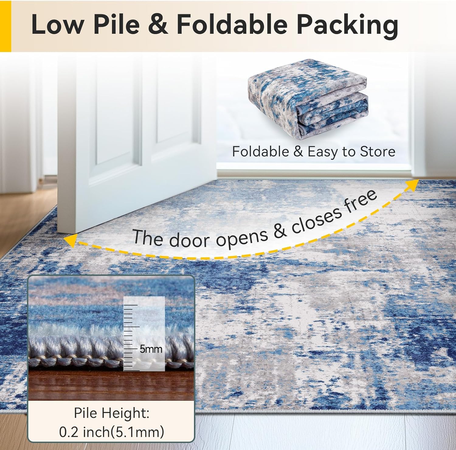 Thumbnail 5 de RELEANY Washable Area Rug 5'x7' 🏡