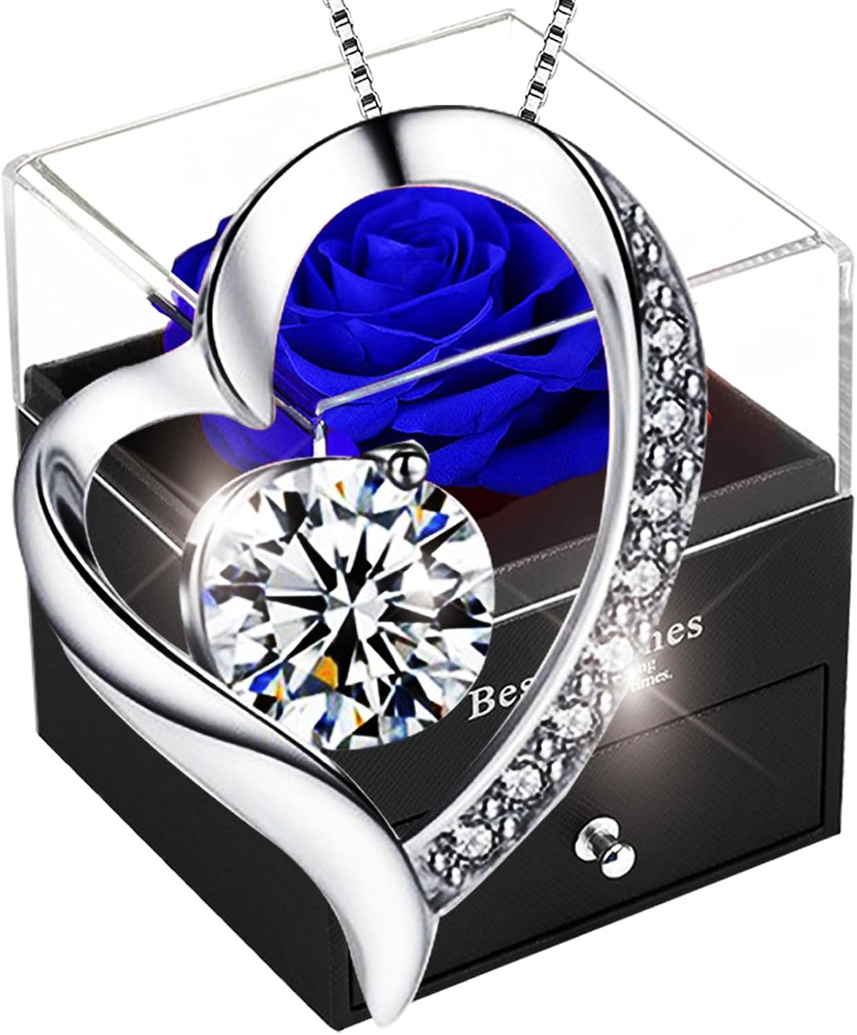 Detalle de SWEETIME Infinity Rosen Blaue Rosen Geschenkbox 3–5 Jahre