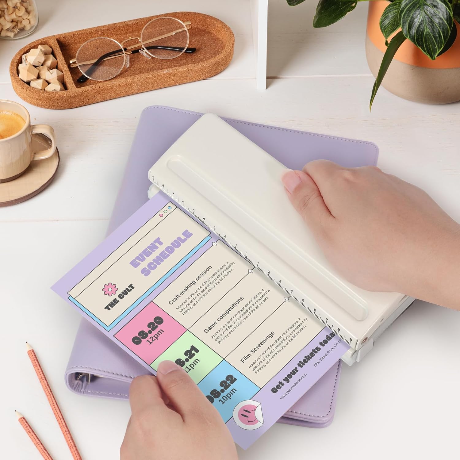 Thumbnail 6 de 6-Hole Paper Puncher All Metal Adjustable