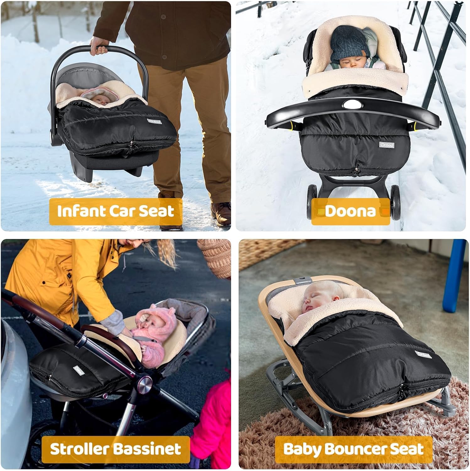 Thumbnail 5 de Orzbow Baby Car Seat Footmuff — waterproof, cosy pram cover