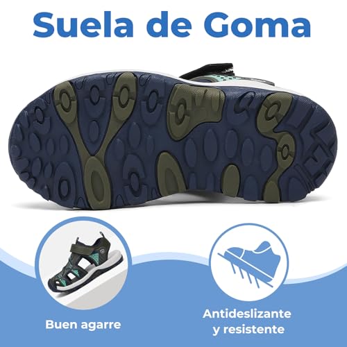Thumbnail 5 de Mishansha Sandalias de Verano para Niños con Puntera Cerrada – Verdes, Talla 29