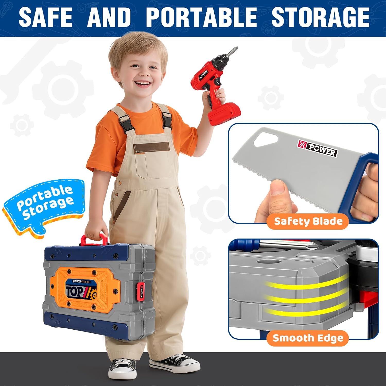 Thumbnail 4 de TooyBing Kids Tool Bench Set with Electric Drill & Realistic Tools (132-Piece) for Ages 3–5