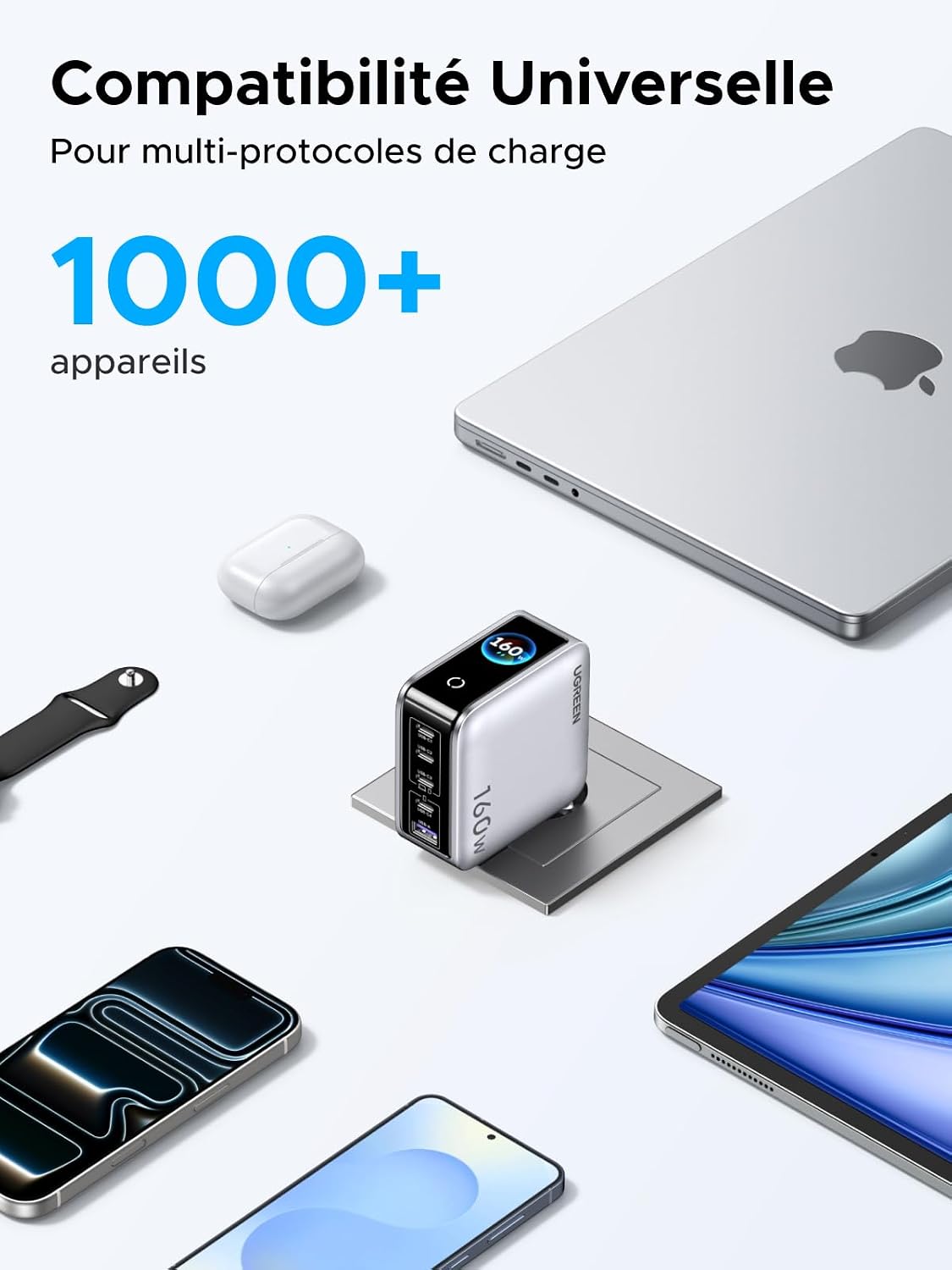 Thumbnail 6 de UGREEN Nexode Pro 160W : Chargeur USB-C 5 ports avec écran TFT et GaN II