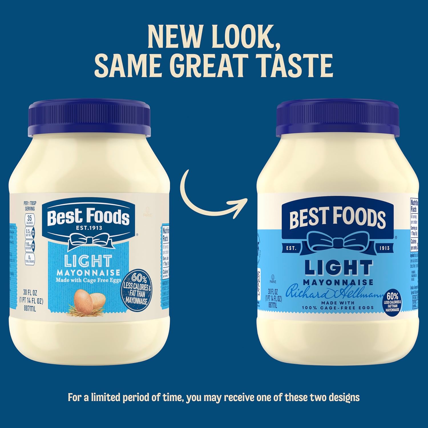 Thumbnail 4 de Best Foods Light Mayonnaise, 30 oz Jar with Cage-Free Eggs and 60% Less Fat and Calories