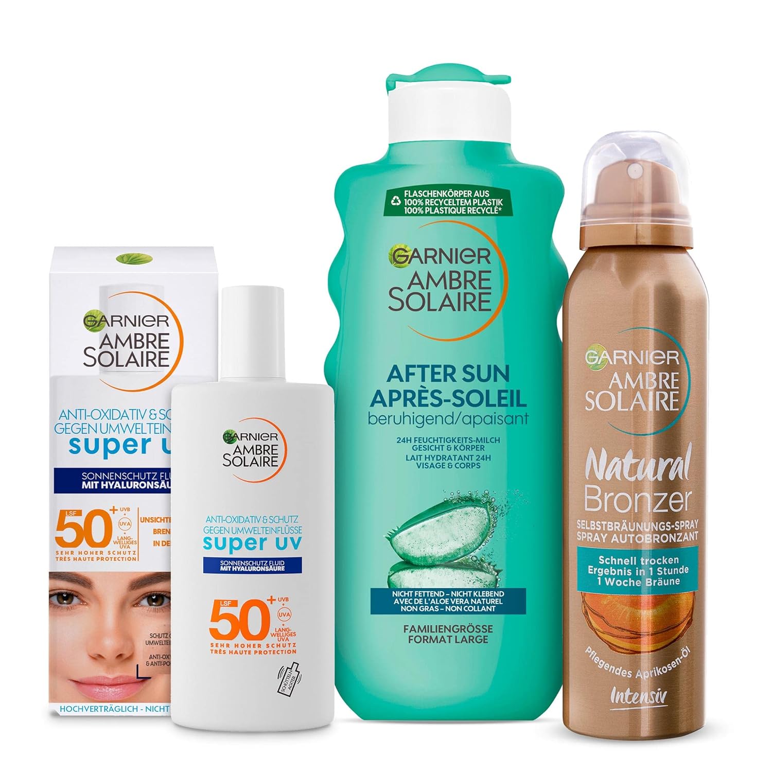 Thumbnail 2 de Garnier Ambre Solaire Natural Bronzer Selbstbräunungs-Spray für Gesicht & Körper, Aprikosen-Öl, 150 ml (Packung mit 2)