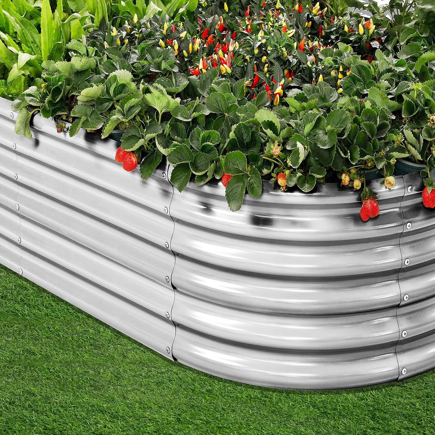 Detalle de Land Guard raised garden bed, galvanised steel