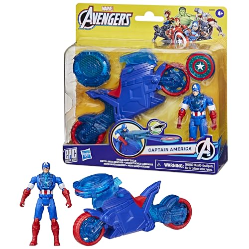 Thumbnail 11 de Marvel Avengers Epic World of Action Moto lanzaescudos del Capitán América