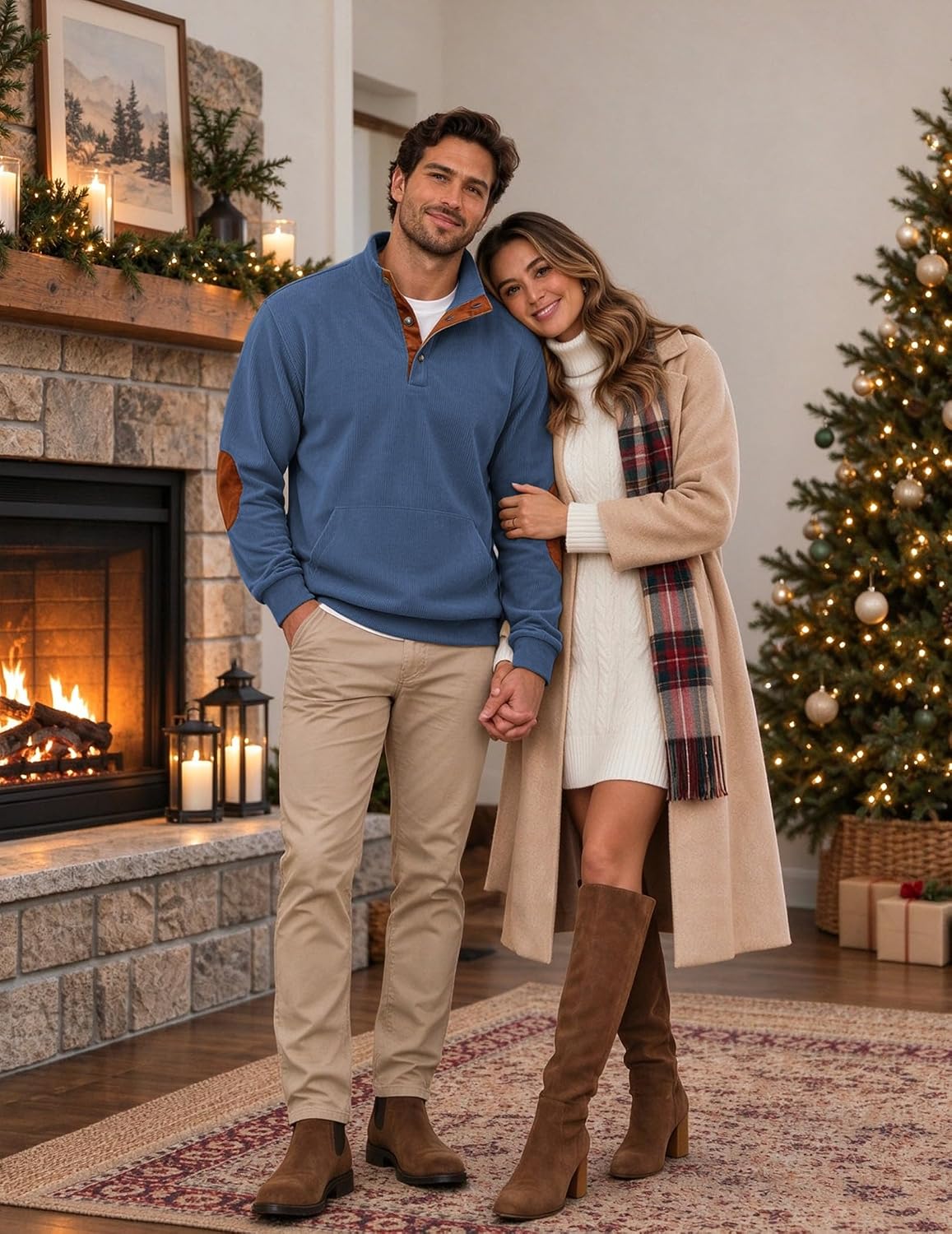 Thumbnail 3 de JMIERR Corduroy Stand-Collar Sweatshirt with Pockets