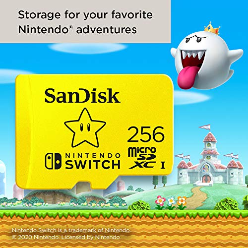 Detalle de SanDisk 256GB microSDXC (Licensed for Nintendo Switch) – SDSQXAO-256G-GNCZN