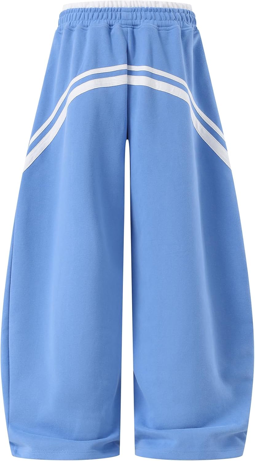 Detalle de Aelfric Eden Striped Barrel Sweatpants, Wide-Leg Fit and Elastic Double Waist