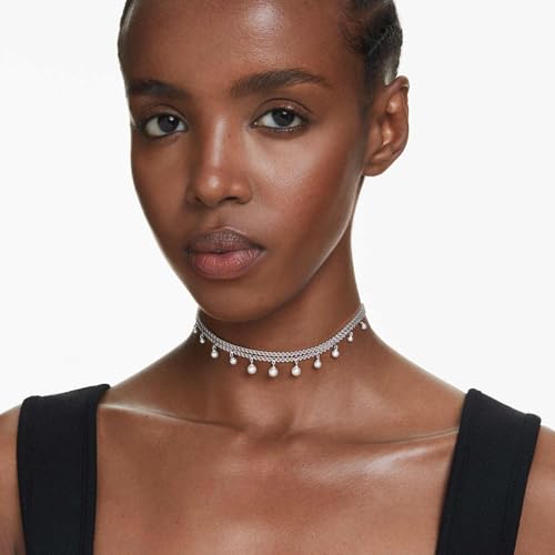 Thumbnail 6 de Swarovski x Ariana Grande Gargantilla, Dos Hileras de Cupchain Zirconia Transparentes en Talla Redonda Engastadas, con Crystal Pearls como Toque Final, Baño de rodio, Blanca