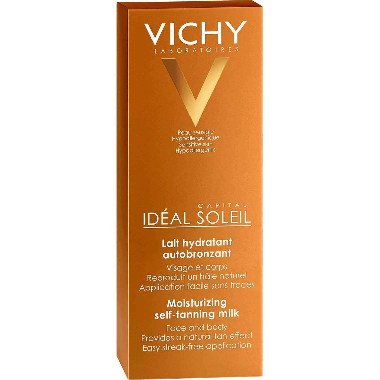 Detalle 2 de Vichy Ideal Soleil Selbstbräuner-Milch für Gesicht und Körper – 100 ml mit Sheabutter