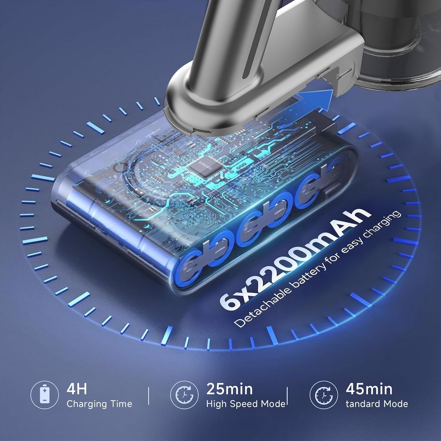 Thumbnail 3 de Shieal B20 Cordless Stick Vacuum, 45KPa, 1.5L Dust Cup, Anti-Tangle Brush