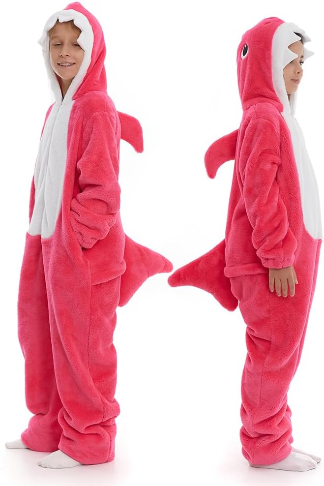 Detalle 1 de HSCTEK Fuzzy Teddy Fleece Child Onesie, Hooded One-Piece Costume with Pockets