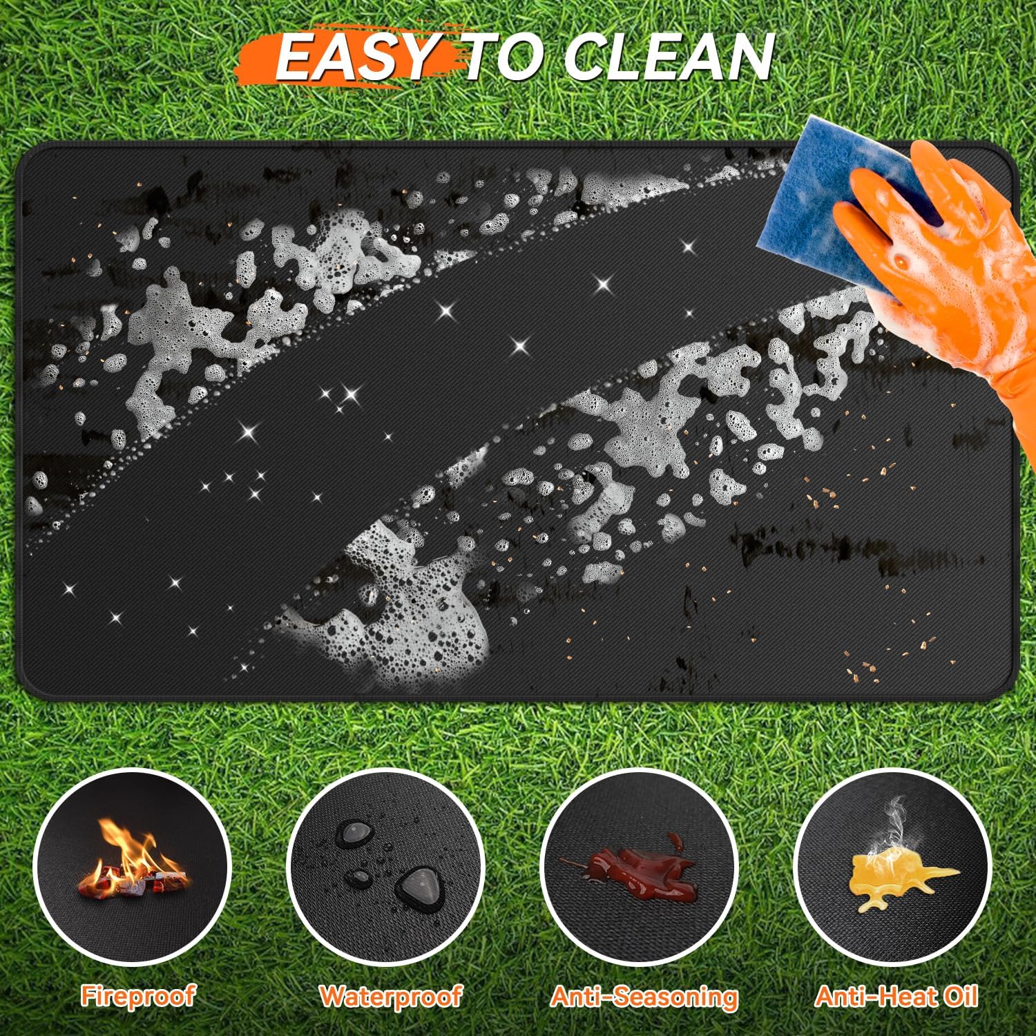 Thumbnail 4 de rumlick HDC-1153 75 x 40-Inch Grill Mat, Double-Sided Fiberglass