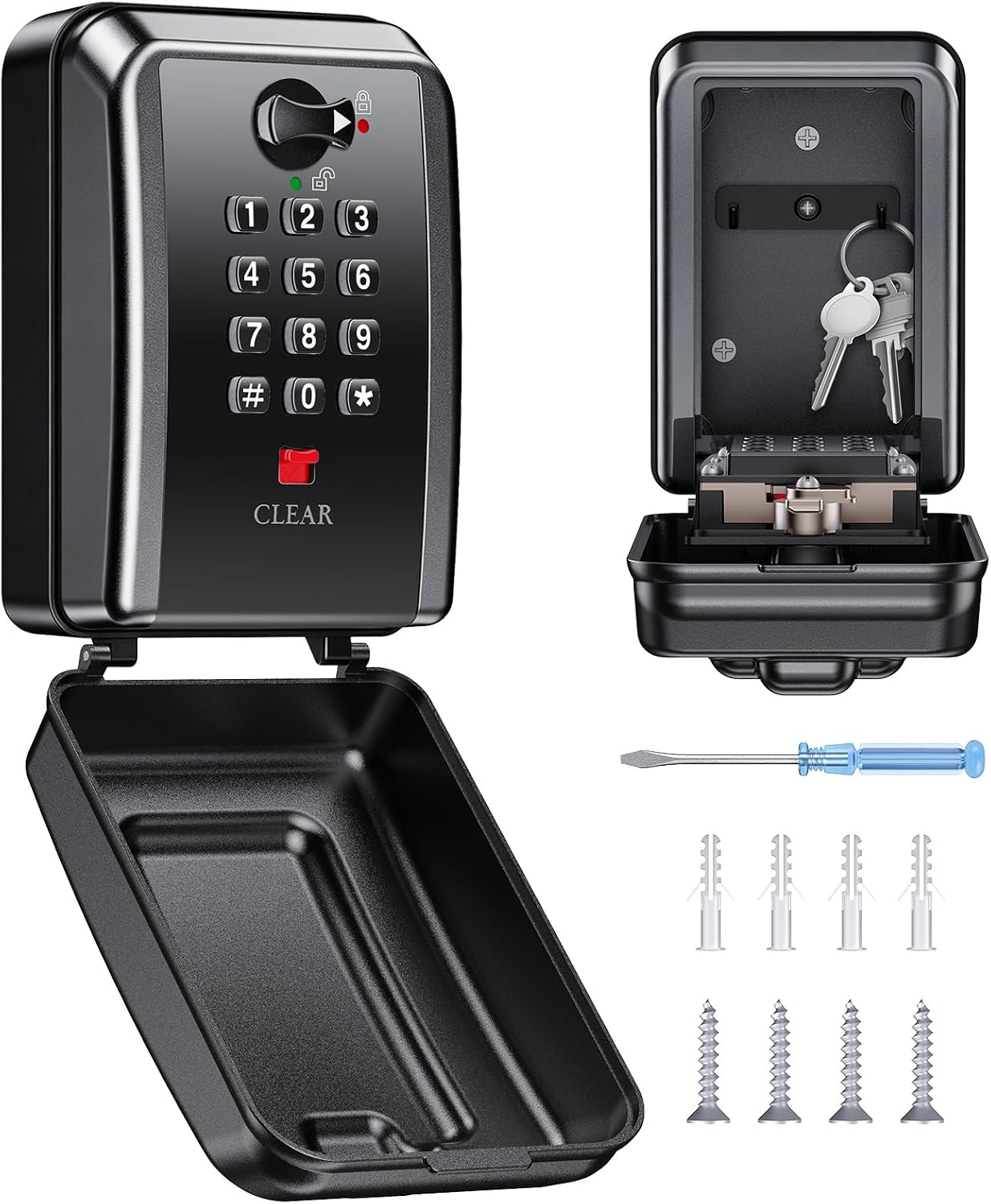 Detalle de Mohard Key Safe Wall Mounted: 12-Digit Lock Box for Secure Key Storage