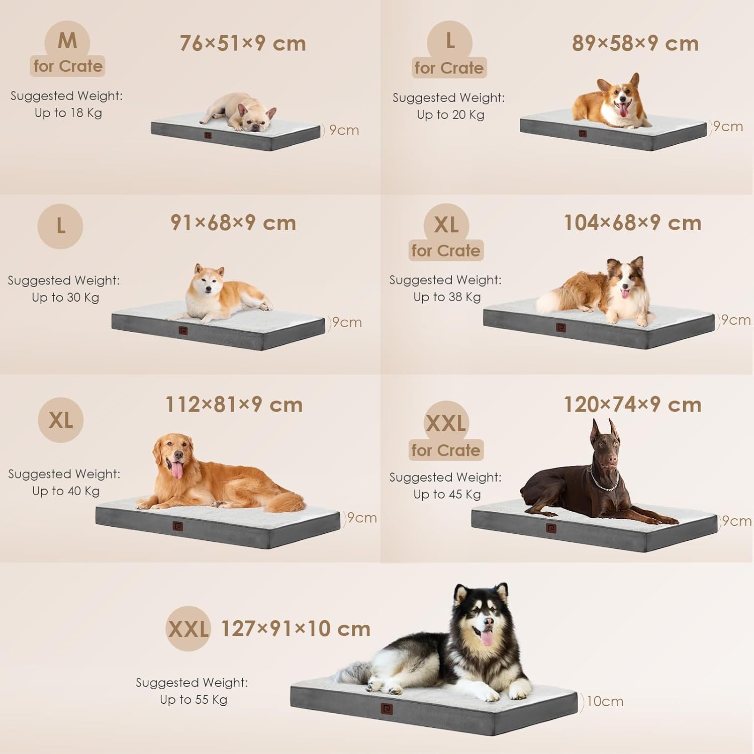 Thumbnail 5 de EHEYCIGA Orthopedic Extra Large Dog Bed Mattress XL (112x81x9cm) with Removable Washable Cover