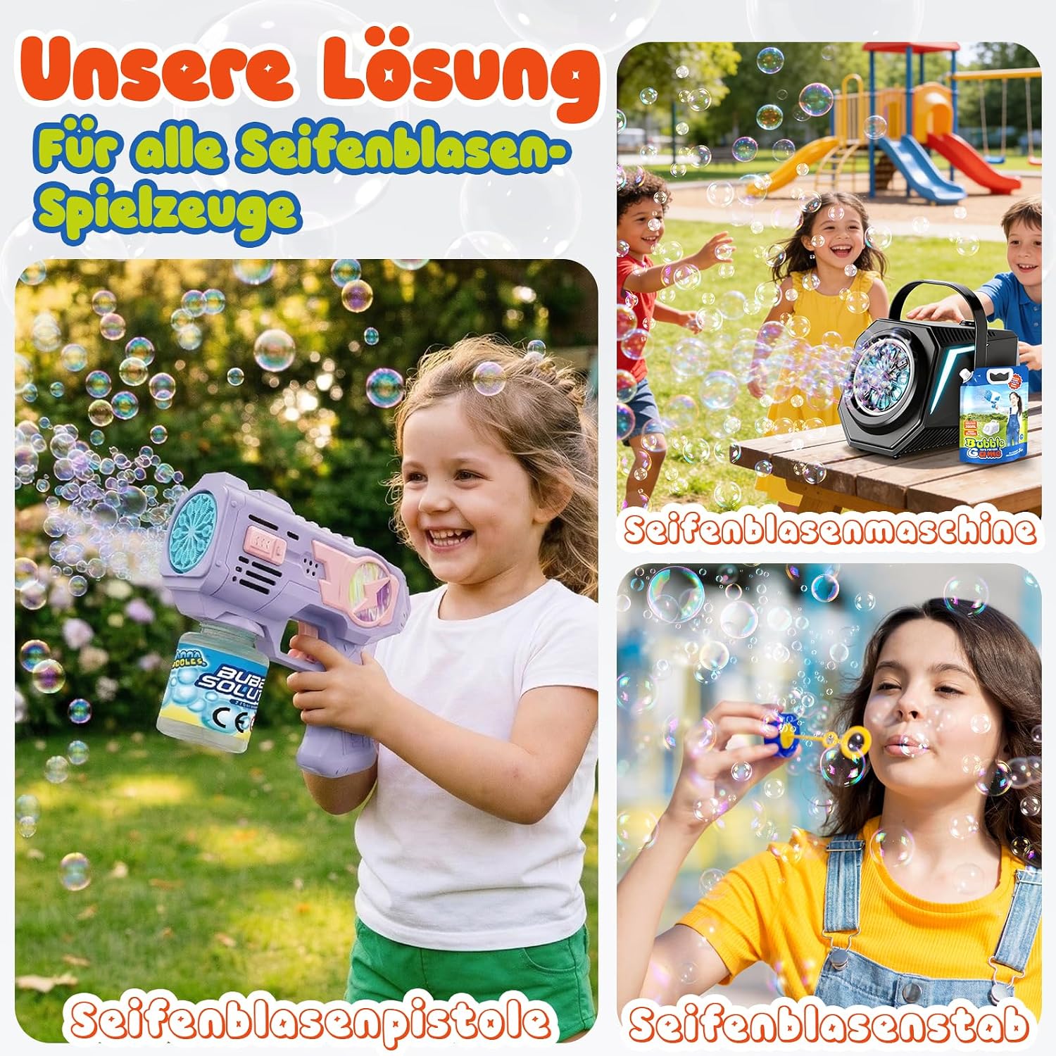 Detalle de Blubbel 2L Seifenblasenflüssigkeit – Nachfüllkonzentrat für Seifenblasenpistole und Bubble Machine