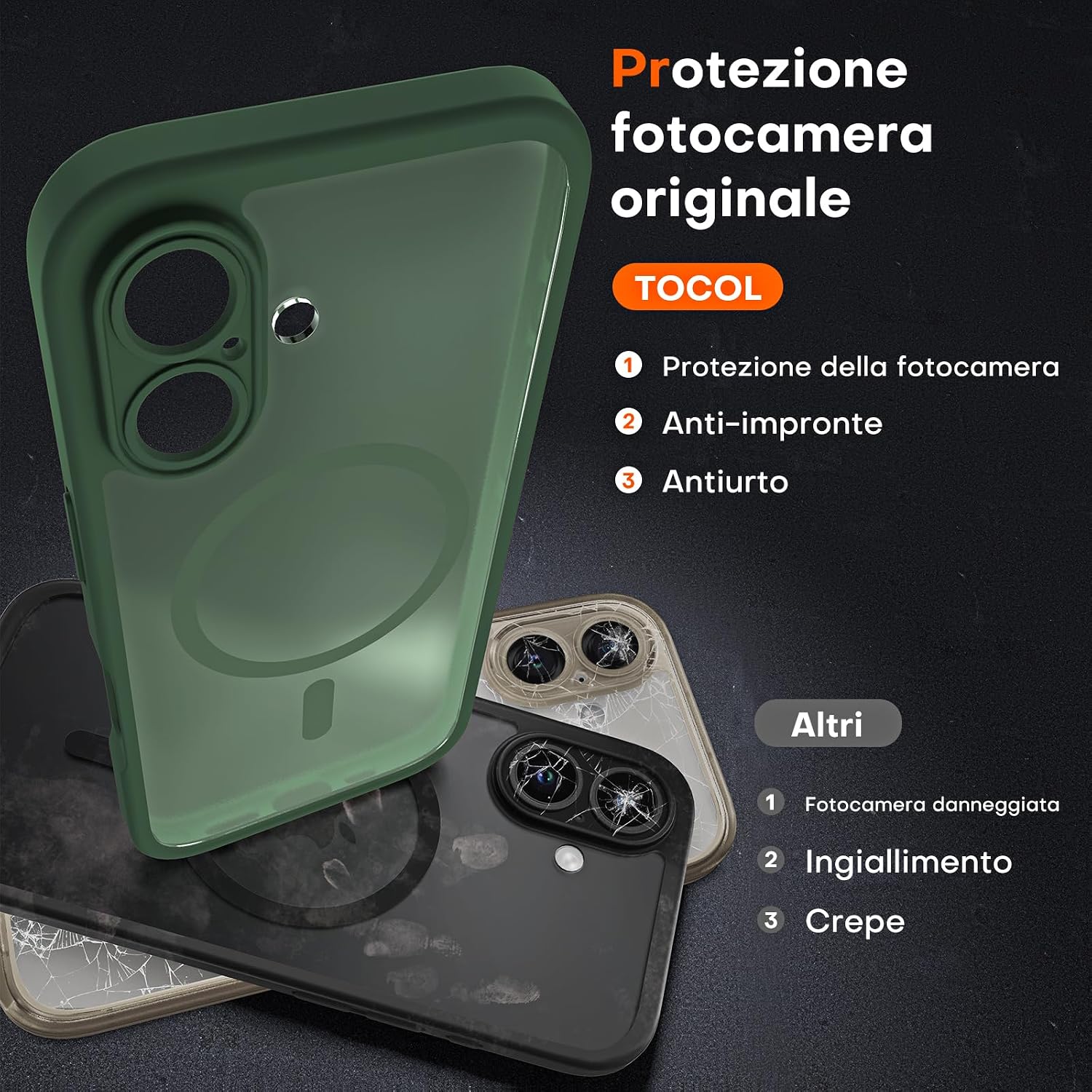 Thumbnail 4 de TOCOL Cover magnetica iPhone 16 6,1" verde alpino