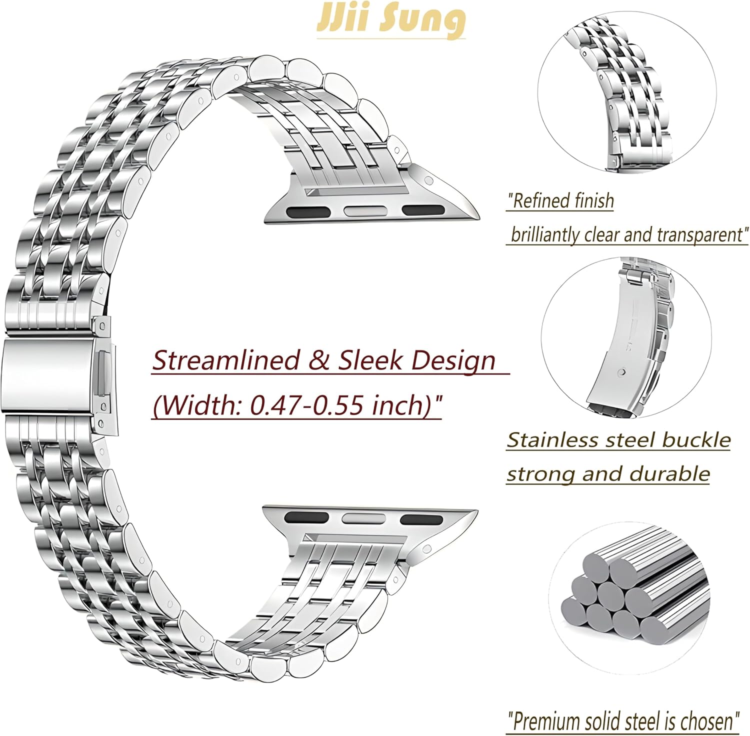 Detalle 2 de Towonshy cinturino sottile Apple Watch acciaio
