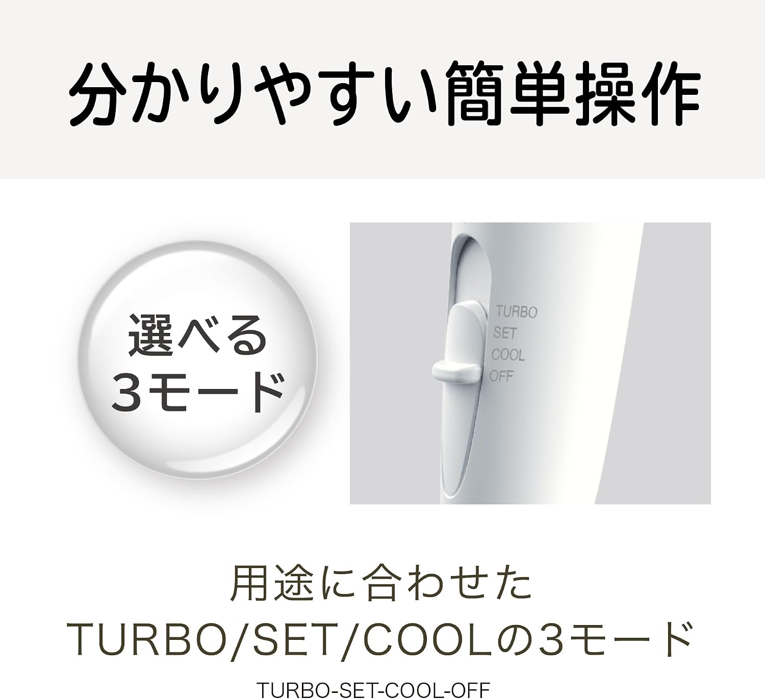 Thumbnail 4 de コイズミ KHD-1392/WH モノクローム ヘアドライヤー 1200W・折りたたみ式・マイナスイオン