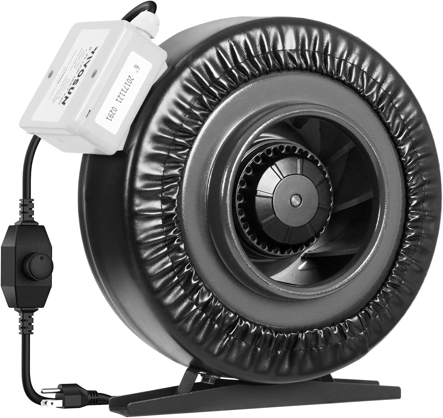 VIVOSUN Ventilatore a canale 150 mm con estrazione fino a 748 m³/h e regolatore di velocità variabile