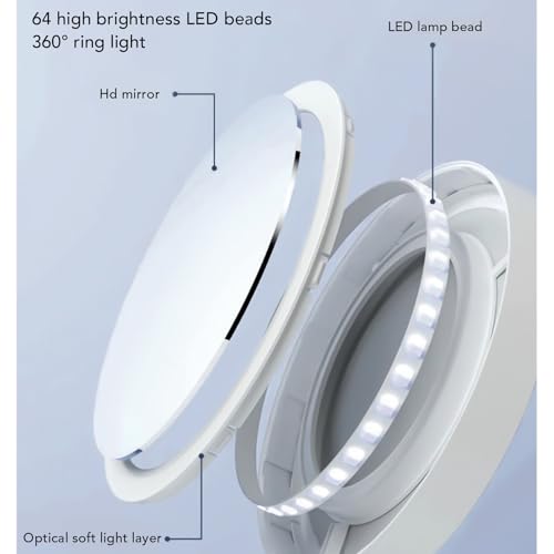 Detalle 2 de Fockety 5X Magnifying Mirror With Light – USB Rechargeable LED Vanity Mirror