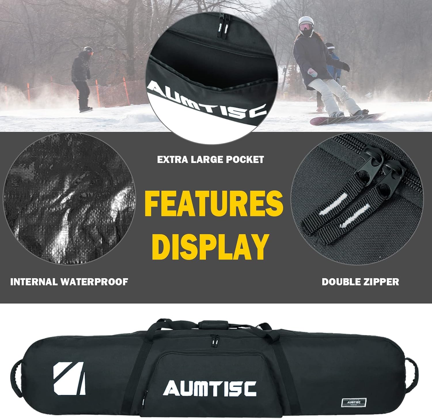 Detalle 2 de AUMTISC Borsa da Snowboard imbottita: protezione praticità per viaggiare e trasportare l’equipaggiamento