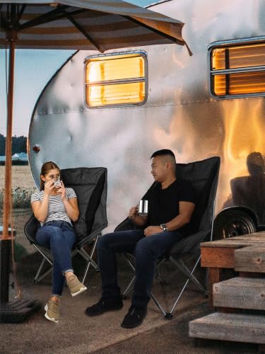 Detalle de normani Faltbarer Campingstuhl inkl. Tragetasche – gepolsterter Moonchair bis 150 kg, Grau