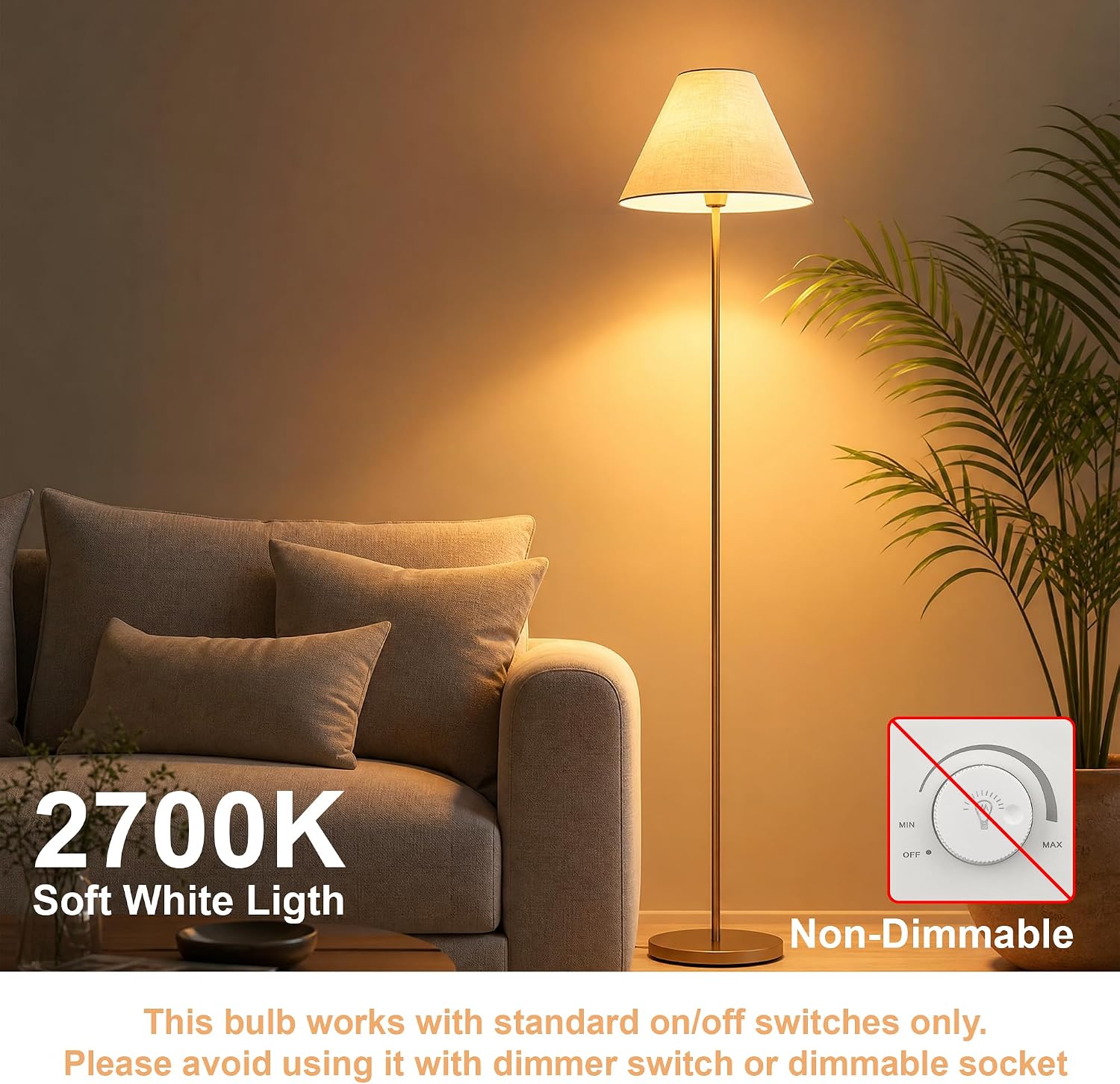 Detalle de hansang A19 LED Bulbs, 2700K