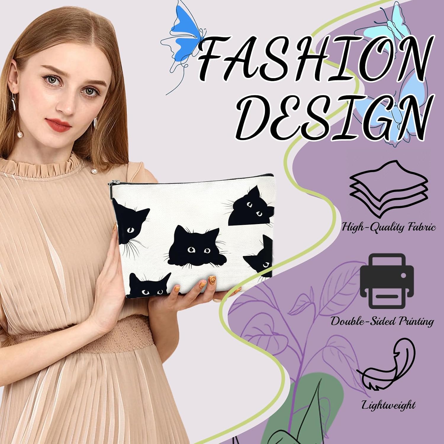 Detalle de HBOPAN Makeup Bag, 10.4 x 6.7 Inches
