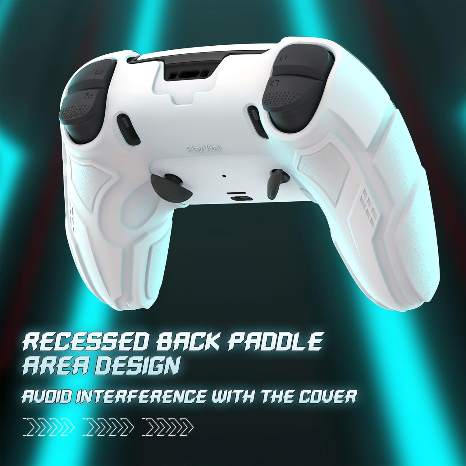 Detalle de PlayVital Silicone Cover for PS5 Edge Controller – Stellar Mecha Anti-Slip Grip