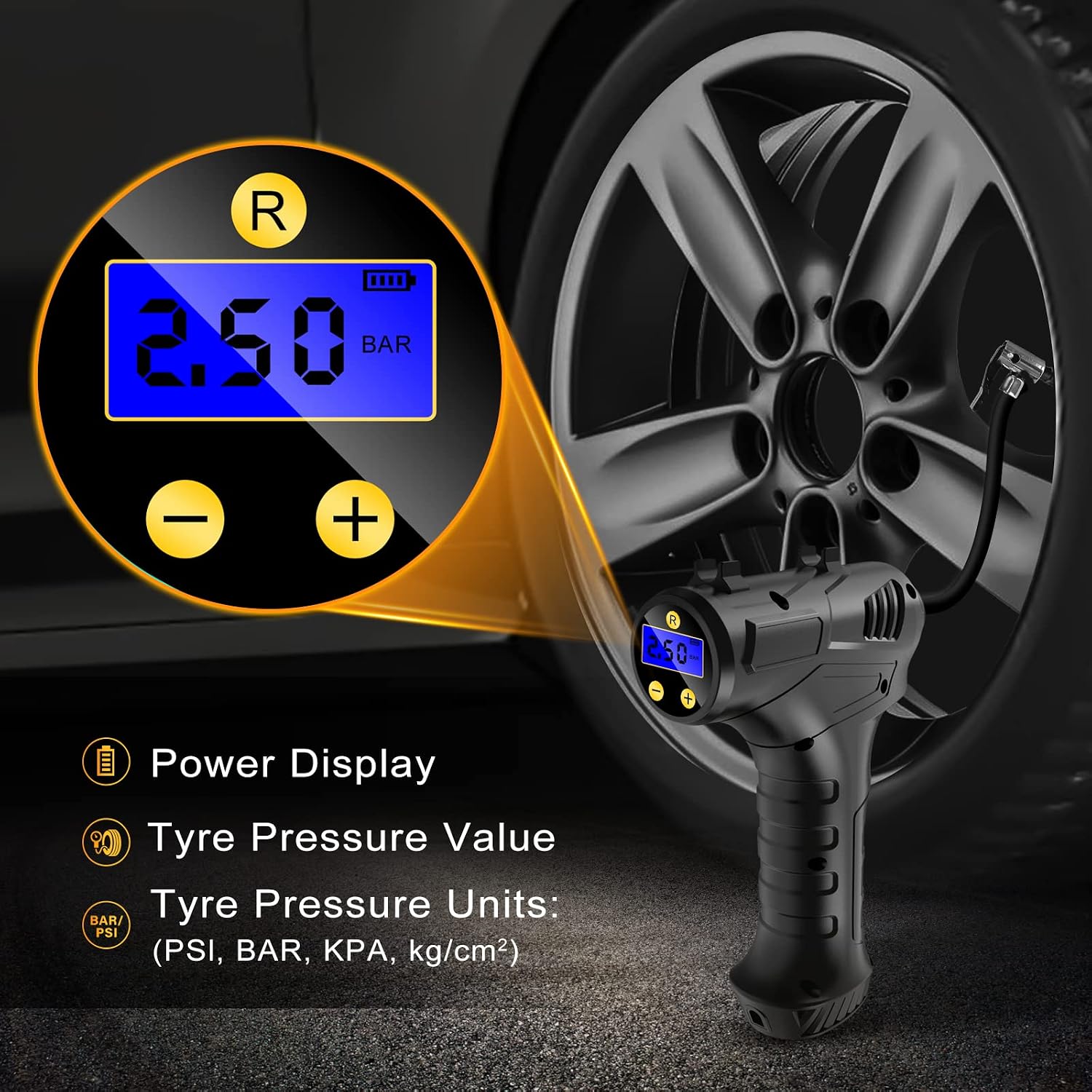 Detalle 2 de Petrinda Cordless Tyre Inflator 150 PSI ⏱