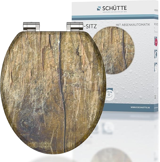 Schütte 80124 Asiento de inodoro de madera MDF con bajada automática 🚽