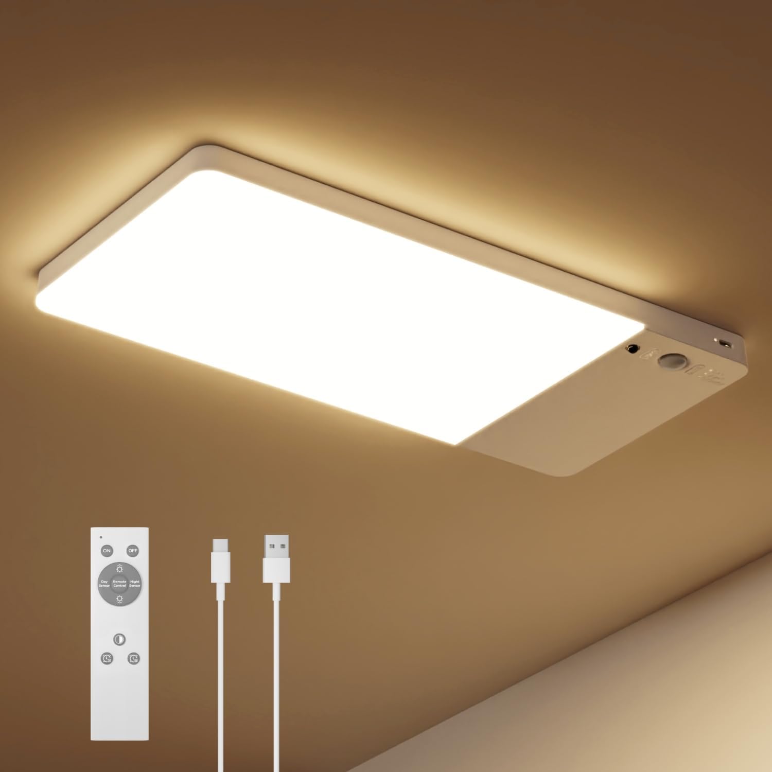 Detalle de FULEN CL06 Rechargeable Motion Sensor Ceiling Light, 12,000mAh Battery