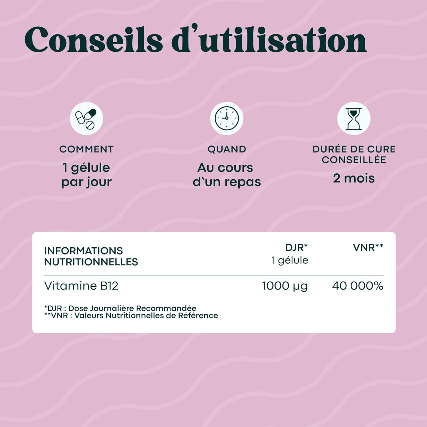 Thumbnail 4 de Vitamine B12 1000 µg Vegan Essentials by Novoma (cure 2 mois, méthylcobalamine) – 60 gélules