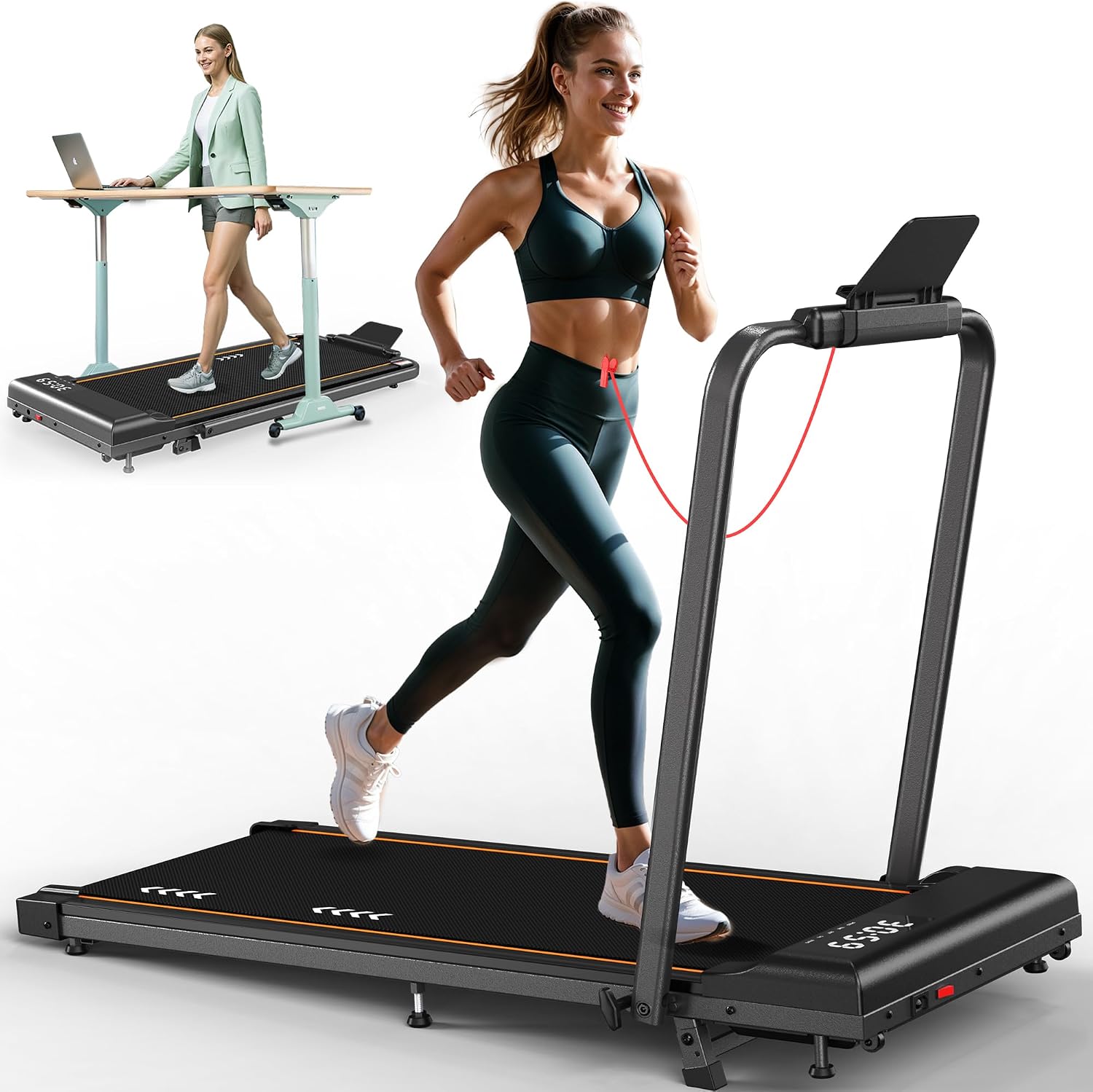 Detalle de Orisyn TW2 plooibare 2-in-1-loopband, 1–12 km/u en manuele helling van 7%