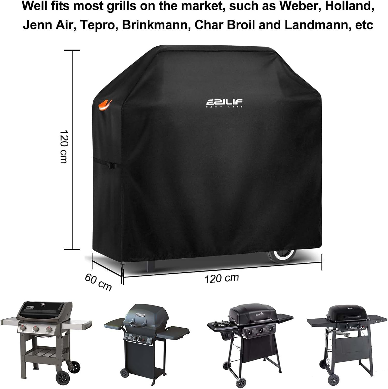 Detalle 2 de Ezilif Waterproof Barbecue Cover 120x60x120 cm ๐