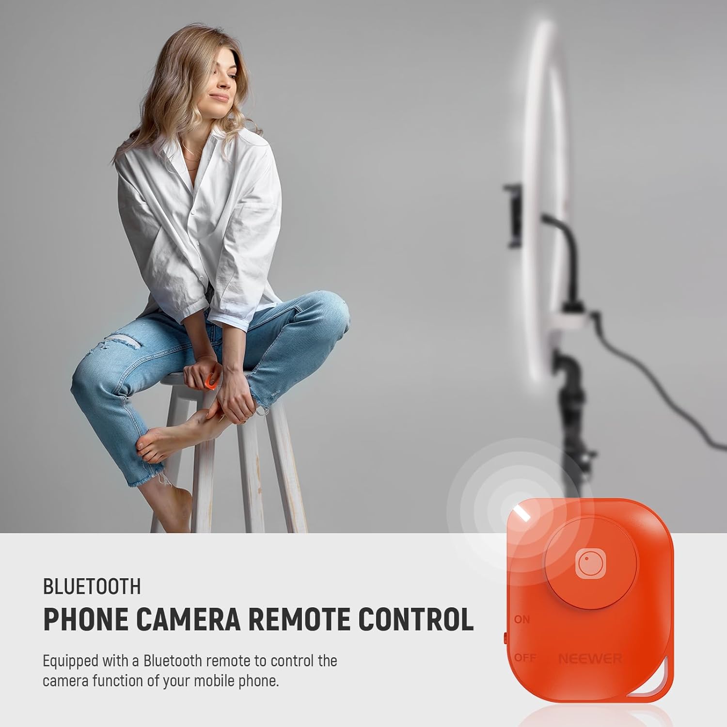 Thumbnail 6 de NEEWER RP18B Pro 18 inch ring light with tripod stand and phone holder (2900K–7000K, app control)