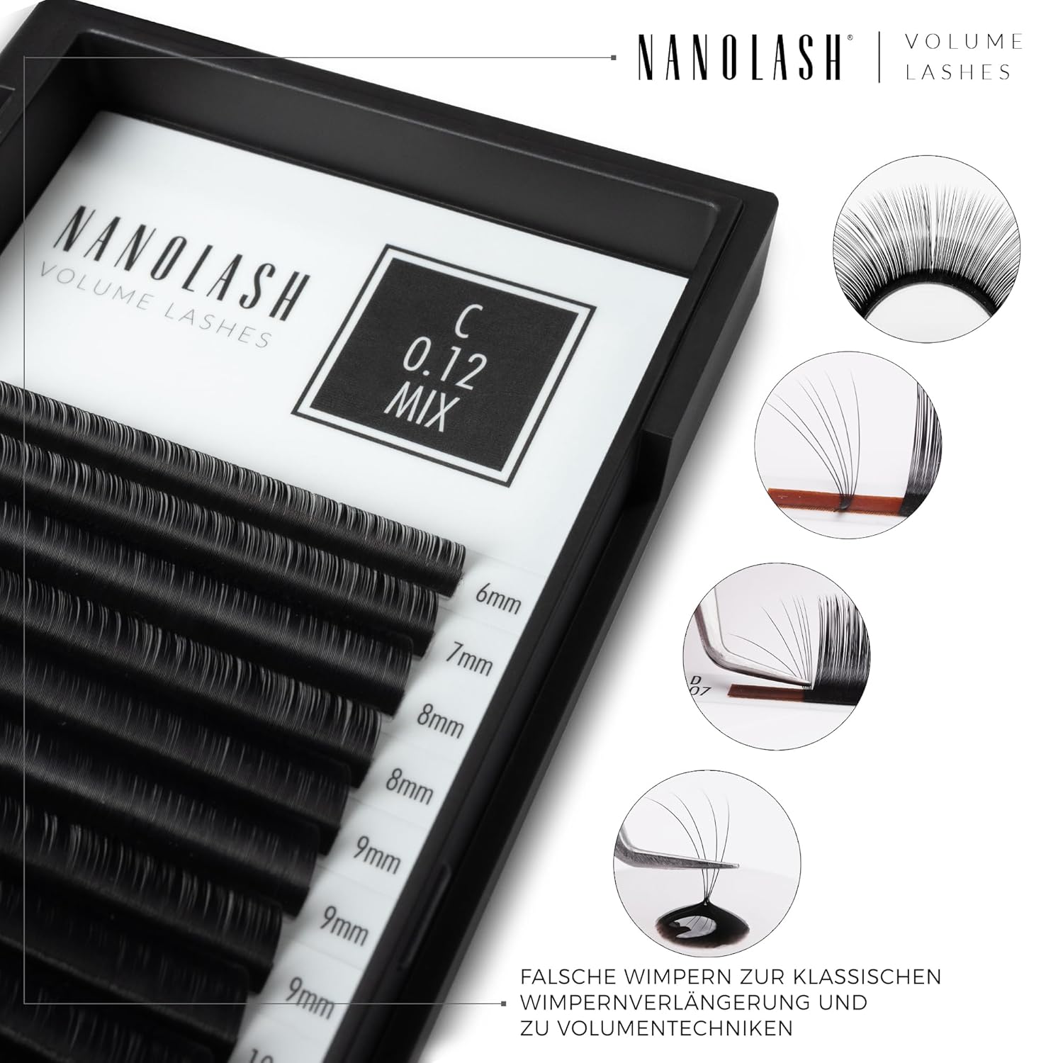 Detalle 2 de Nanolash Wimpern für Volumentechnik 0.12 C