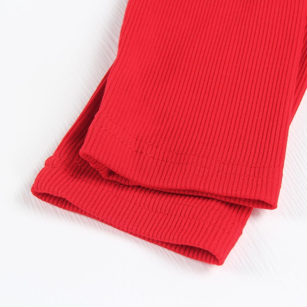 Detalle de Artfish Women's Ribbed Square-Neck Long-Sleeve Cropped Top
