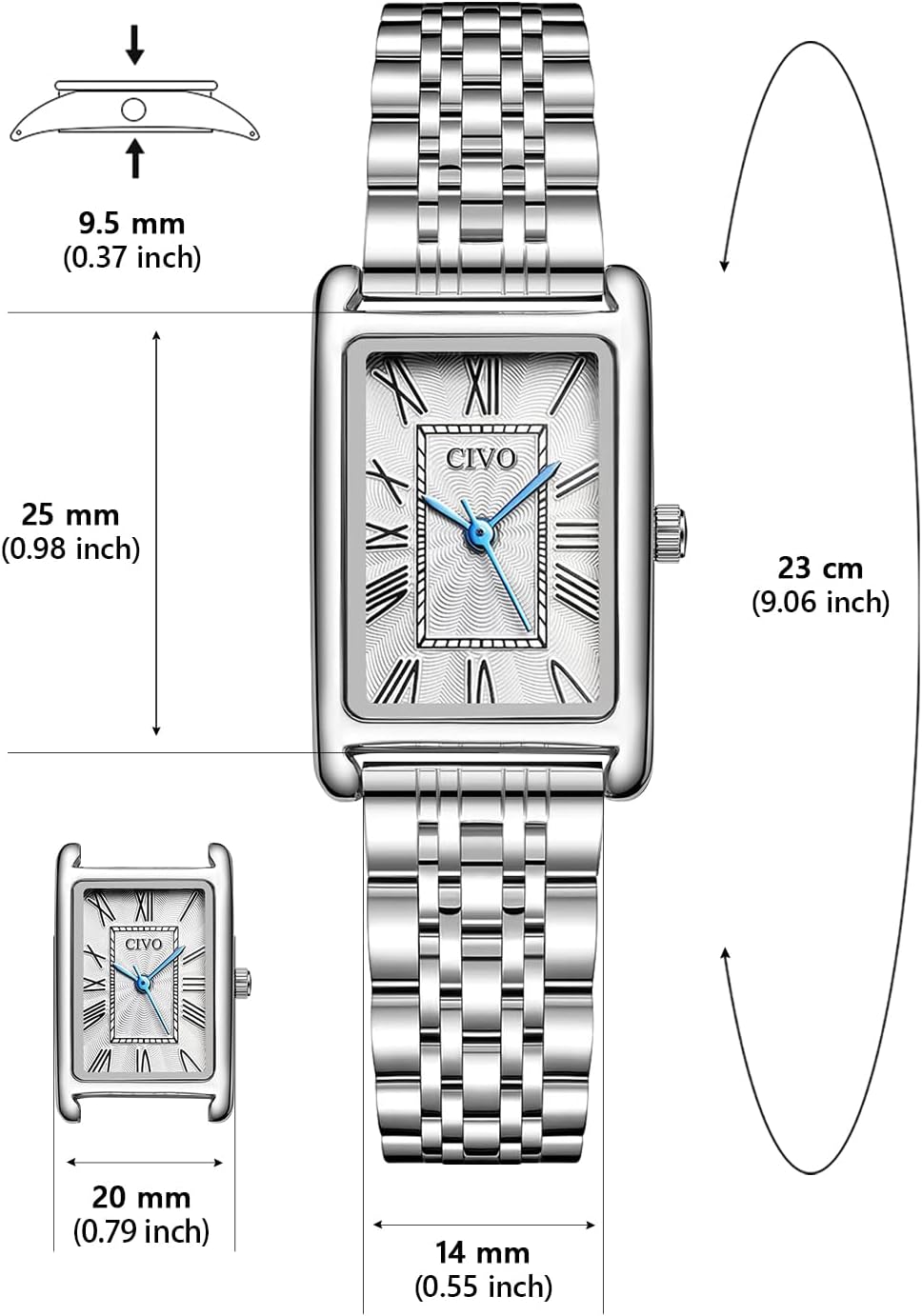 Detalle 1 de CIVO Vintage Armbanduhr für Damen 20 x 25 mm