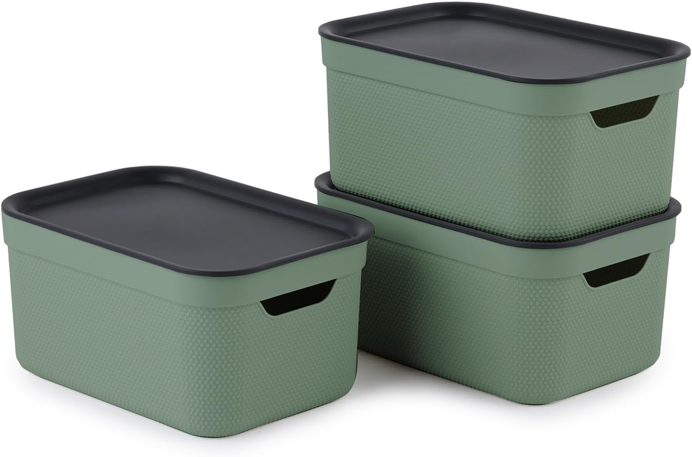 Detalle de Rotho Jive Dekobox – zestaw 3 pudełek 5 l z pokrywkami z PP z recyklingu
